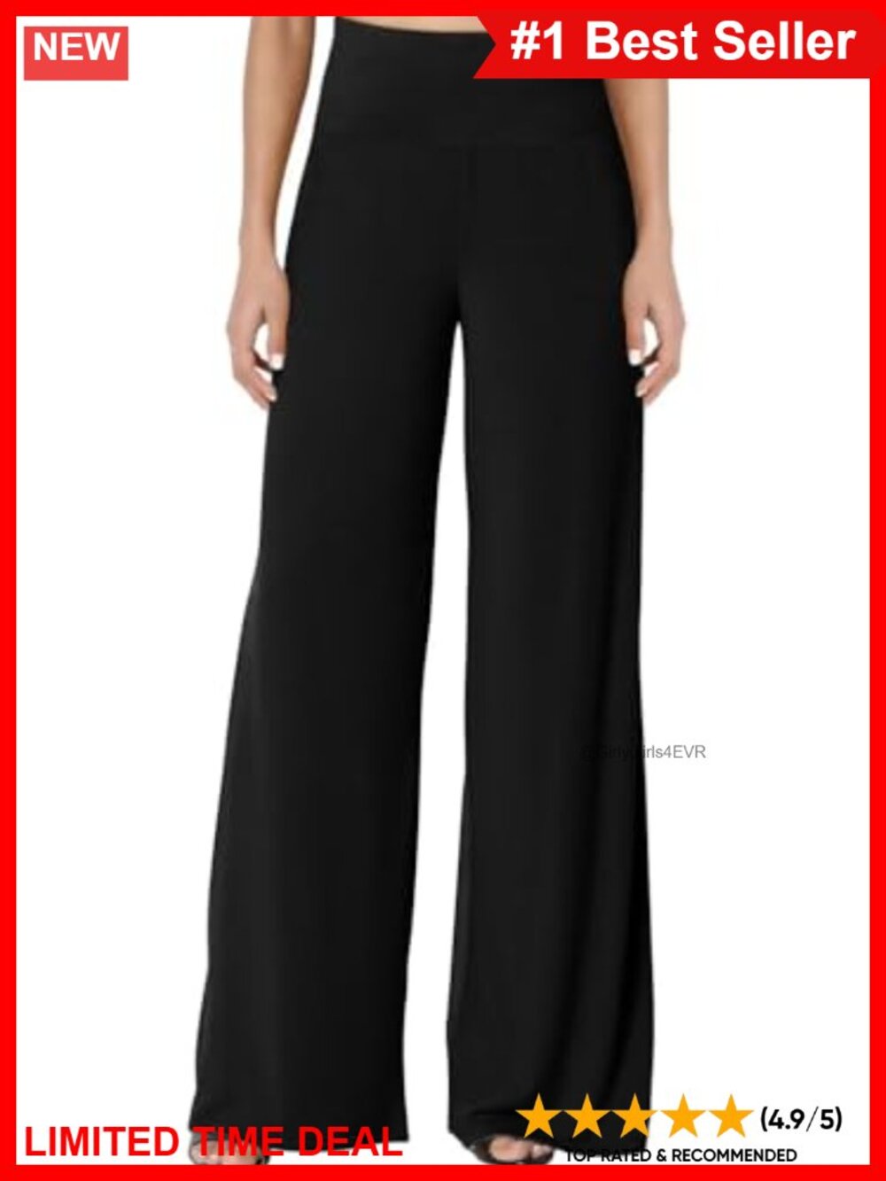 Women's Palazzo Lounge Pants Stretchy Wide Leg High Waist Comfy Flowy